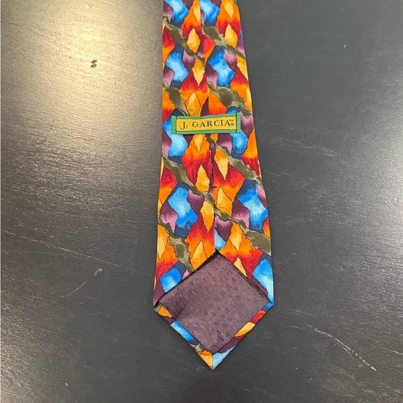 Jerry Garcia Orange Multicolored Abstract Mens Neck Tie Classic Width - Picture 3 of 7